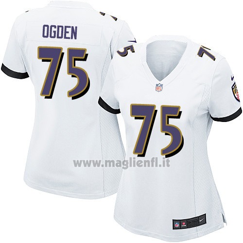 Maglia NFL Game Donna Baltimore Ravens Ogden Bianco